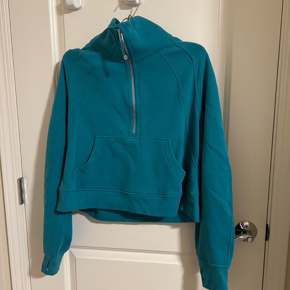 Teal Half-Zip Pullover Hoodie